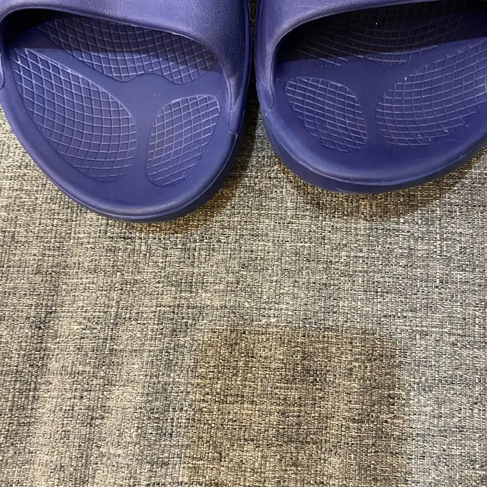 OOFOS Navy Blue Slide Sandals Men Size 11